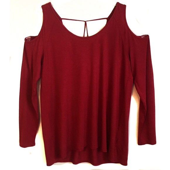 Kut from the Kloth Cold Shoulder Open Back Top L - Picture 2 of 5